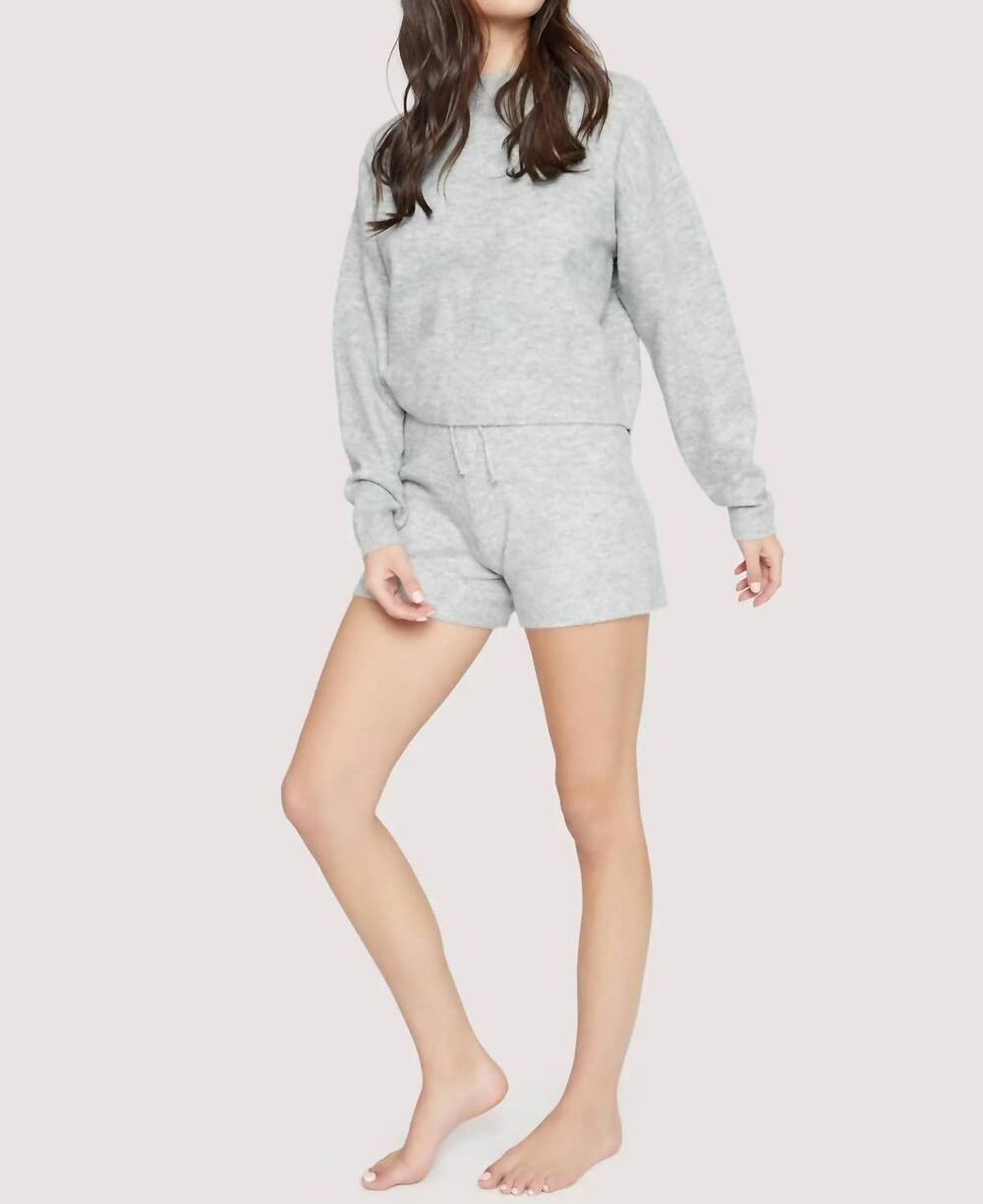 NEW LOST + WANDER early night sweater shorts in heather gray